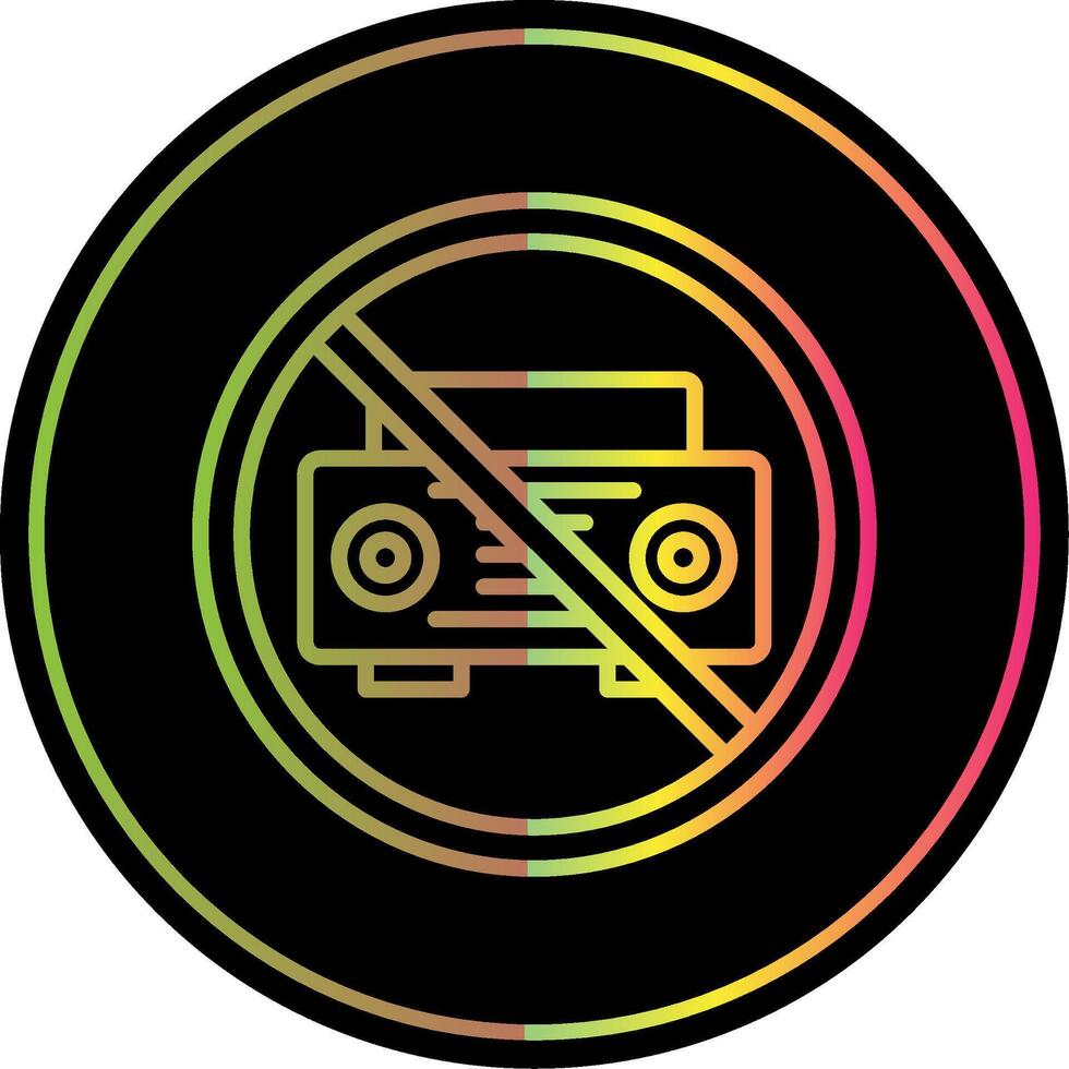 Prohibited Sign Line Gradient Due Color Icon Design vector