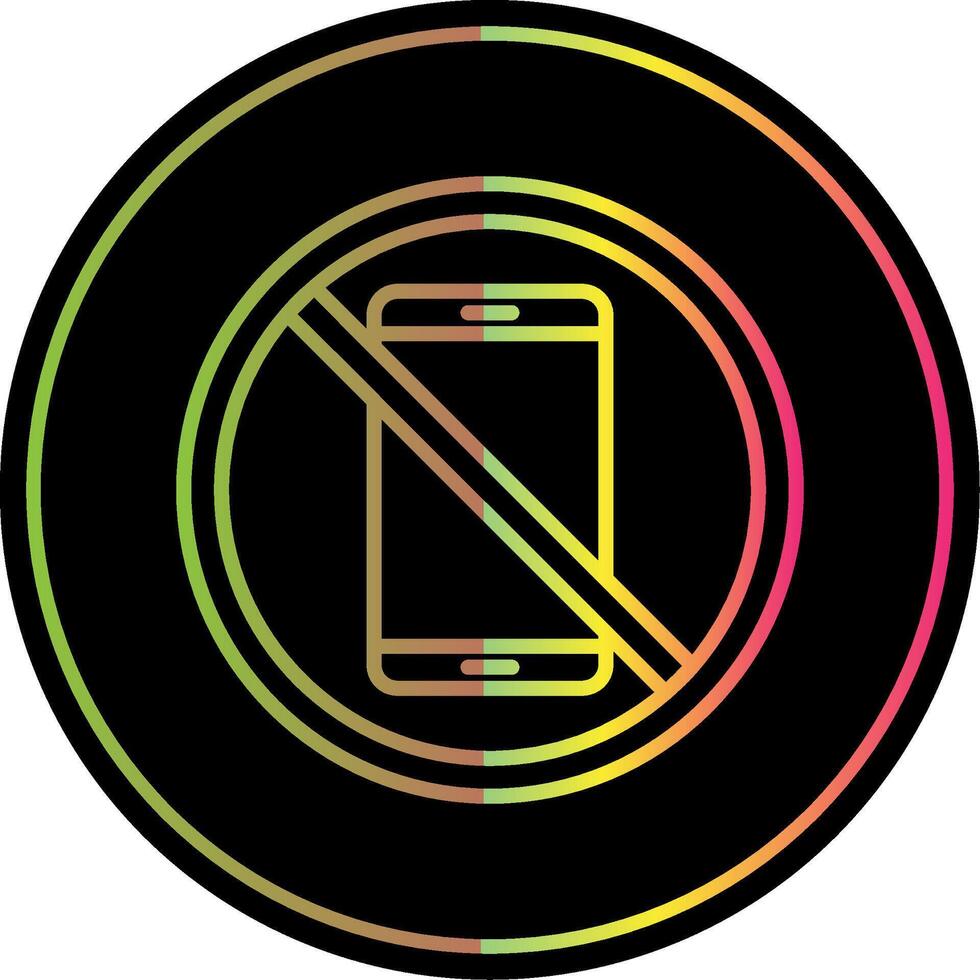 Prohibited Sign Line Gradient Due Color Icon Design vector