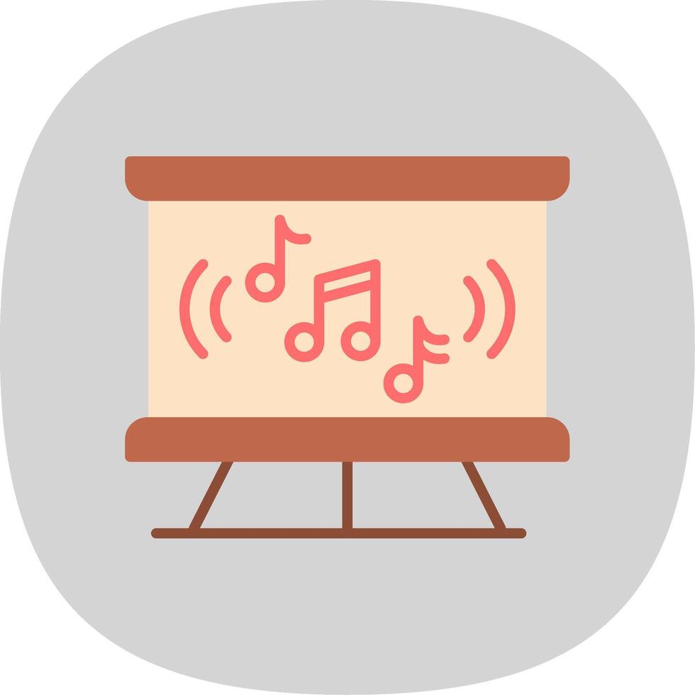 Music Class Flat Curve Icon Design vector