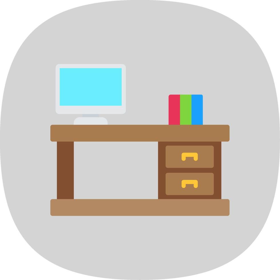 Work Space Flat Curve Icon Design vector