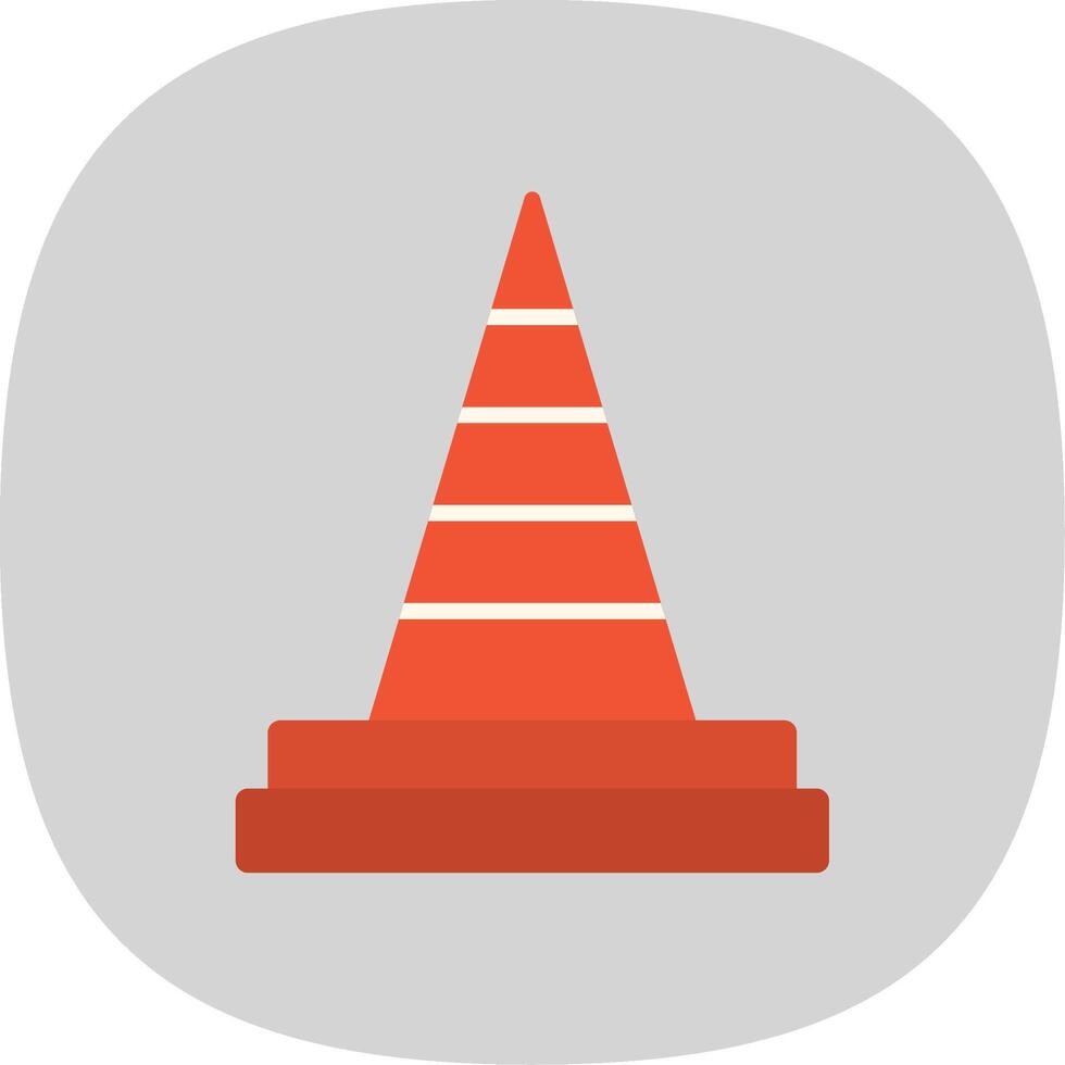 Traffic Cone Flat Curve Icon Design vector