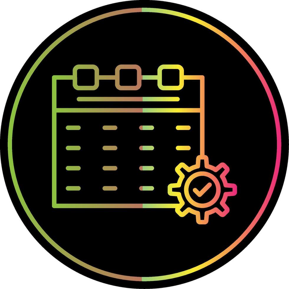 Calendar Line Gradient Due Color Icon Design vector