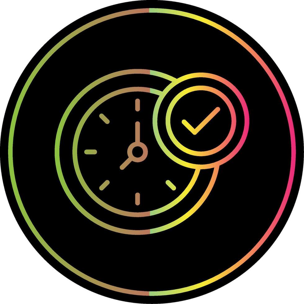reloj línea degradado debido color icono diseño vector