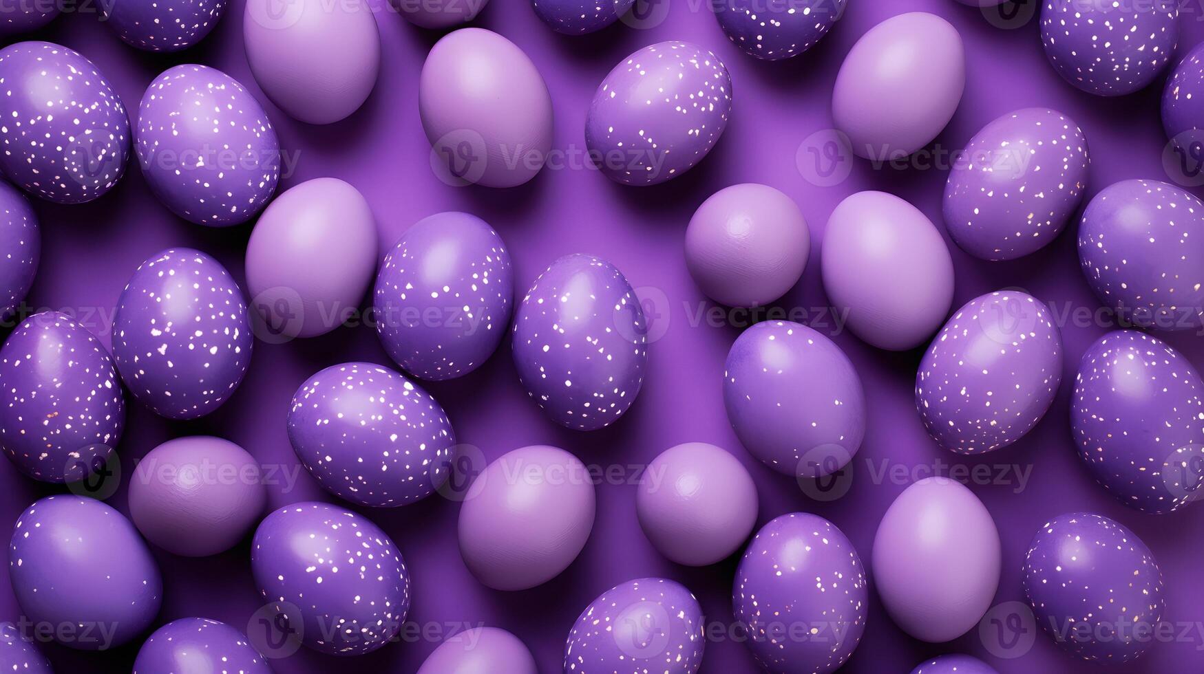 Colorful eggs with copyspace on purple background. Easter egg concept, Spring holiday photo