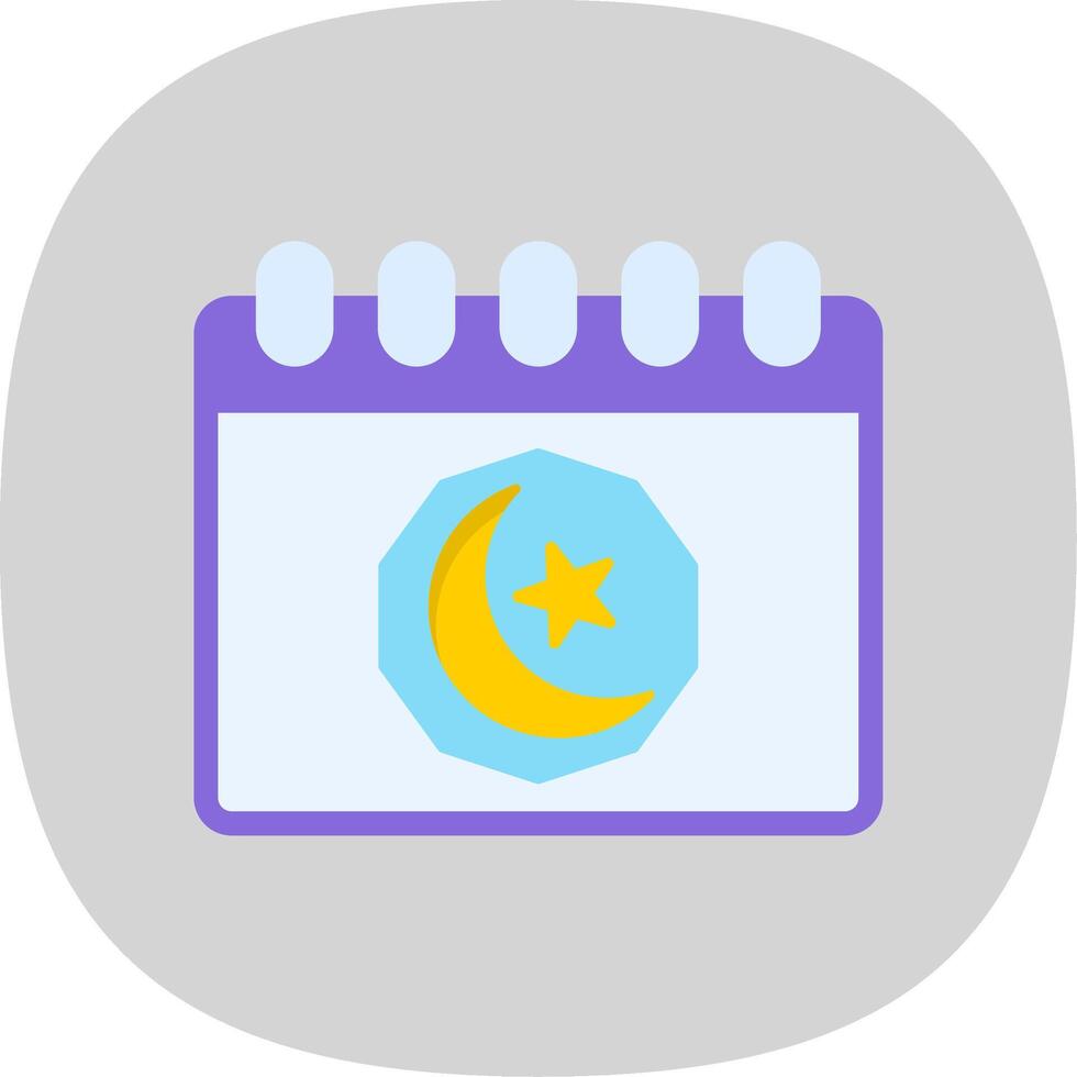 Ramadan Day Flat Curve Icon Design vector