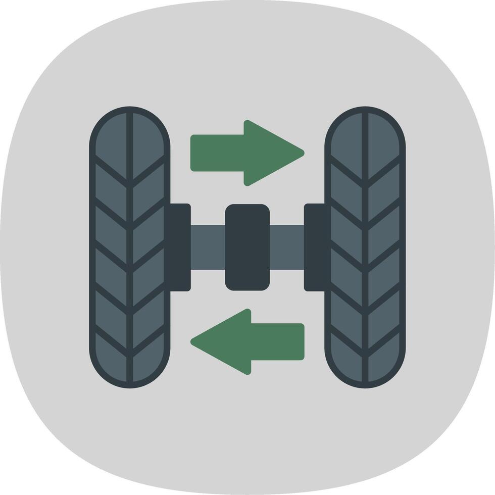 Wheel Alignment Flat Curve Icon Design vector