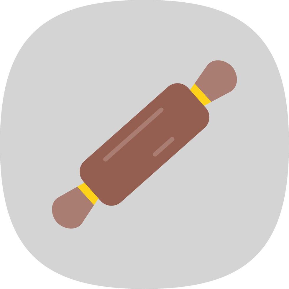 Rolling Pin Flat Curve Icon Design vector