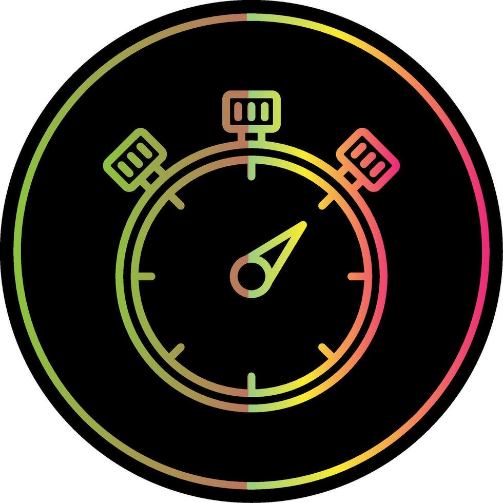 Stopwatch Line Gradient Due Color Icon Design vector