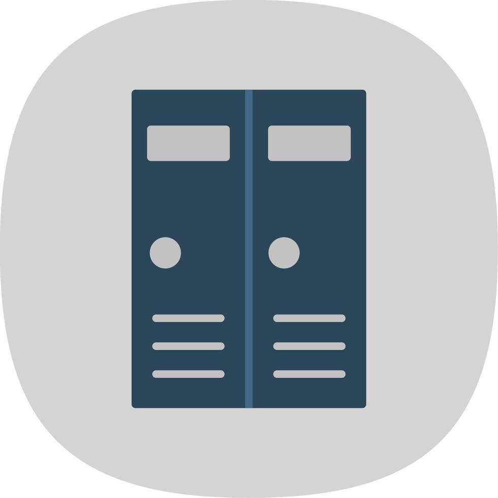 Lockers Flat Curve Icon Design vector