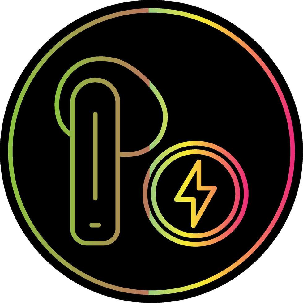 Earbud Line Gradient Due Color Icon Design vector