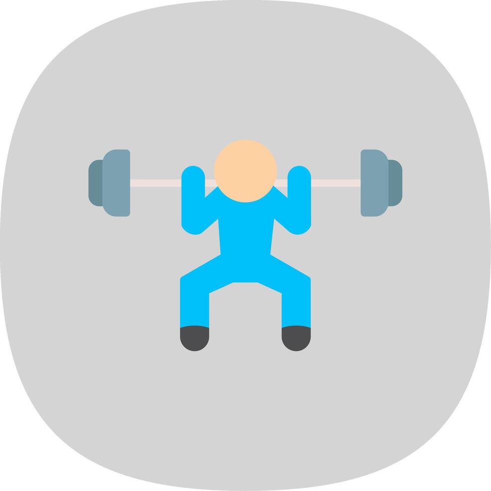 Weight Lifting Flat Curve Icon Design vector
