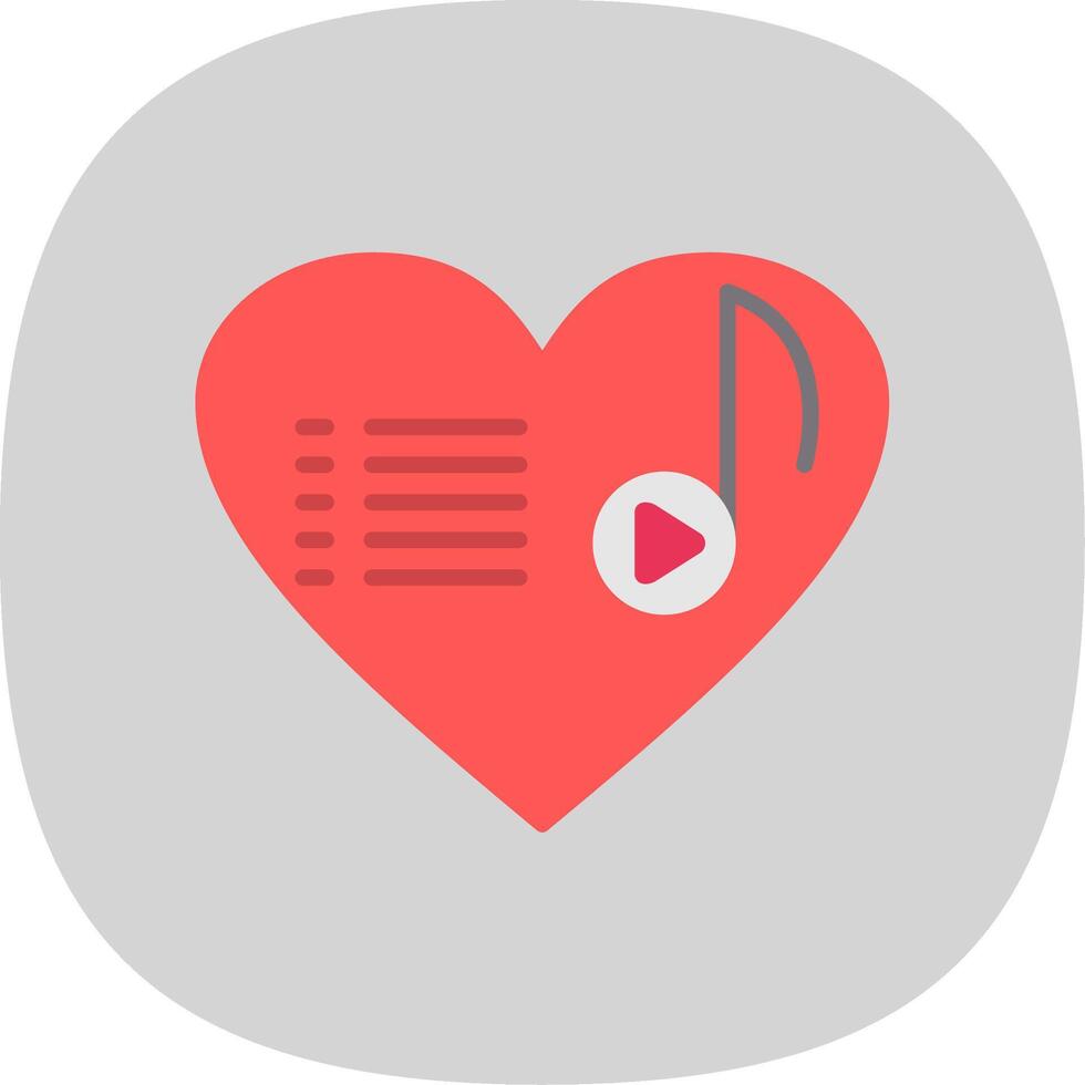 Playlist Flat Curve Icon Design vector