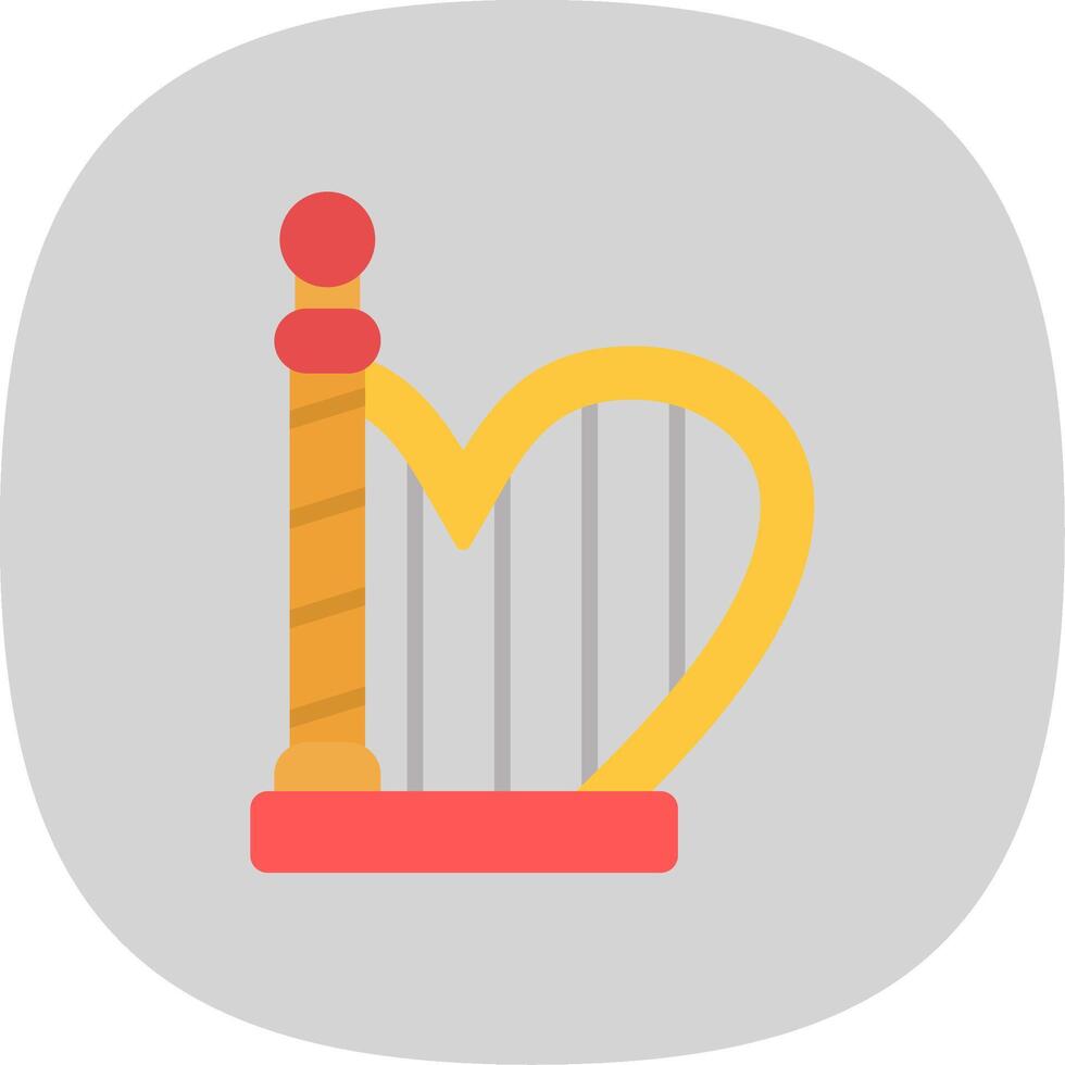 Harp Flat Curve Icon Design vector