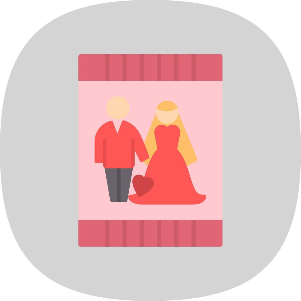 WEDDING INVITATION Flat Curve Icon Design vector