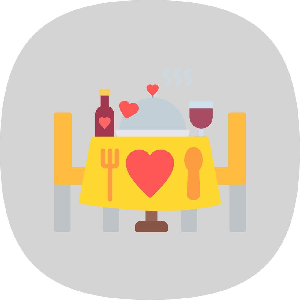 Banquet Flat Curve Icon Design vector