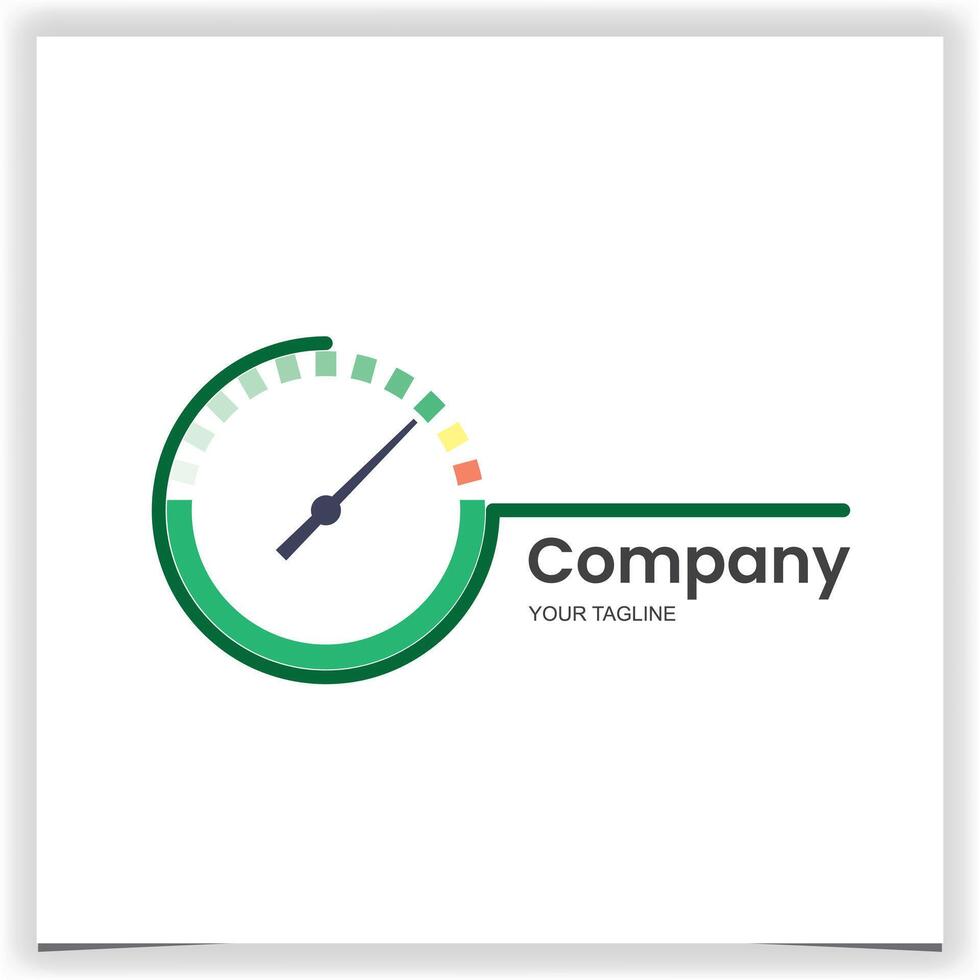 green speedometer logo design template vector
