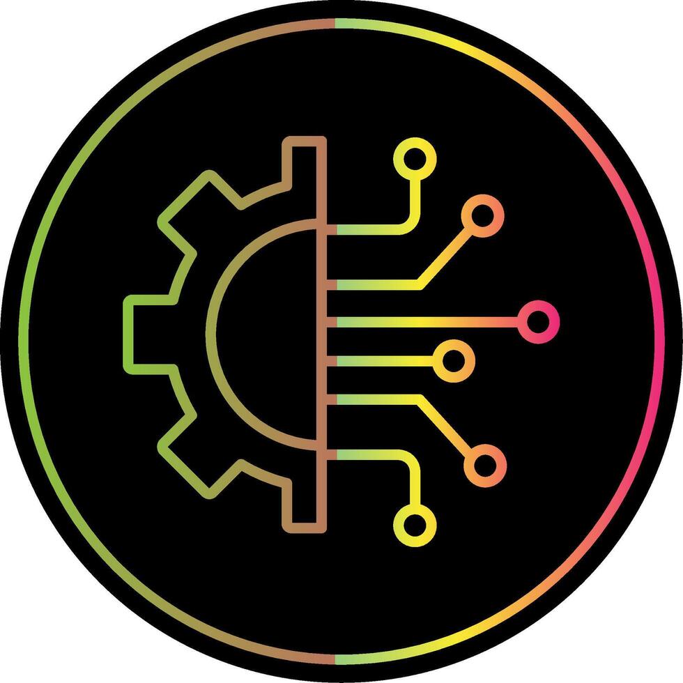 Technology Line Gradient Due Color Icon Design vector