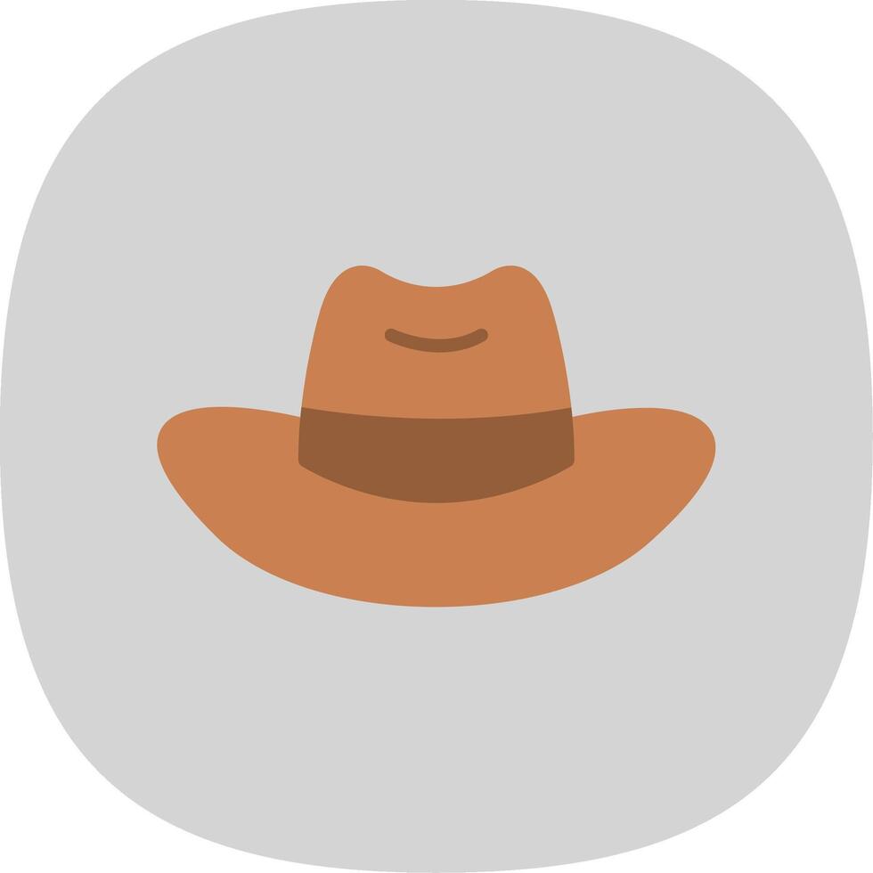 Cowboy Hat Flat Curve Icon Design vector