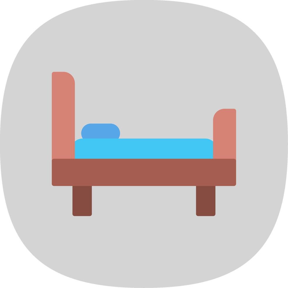 Bed Flat Curve Icon Design vector