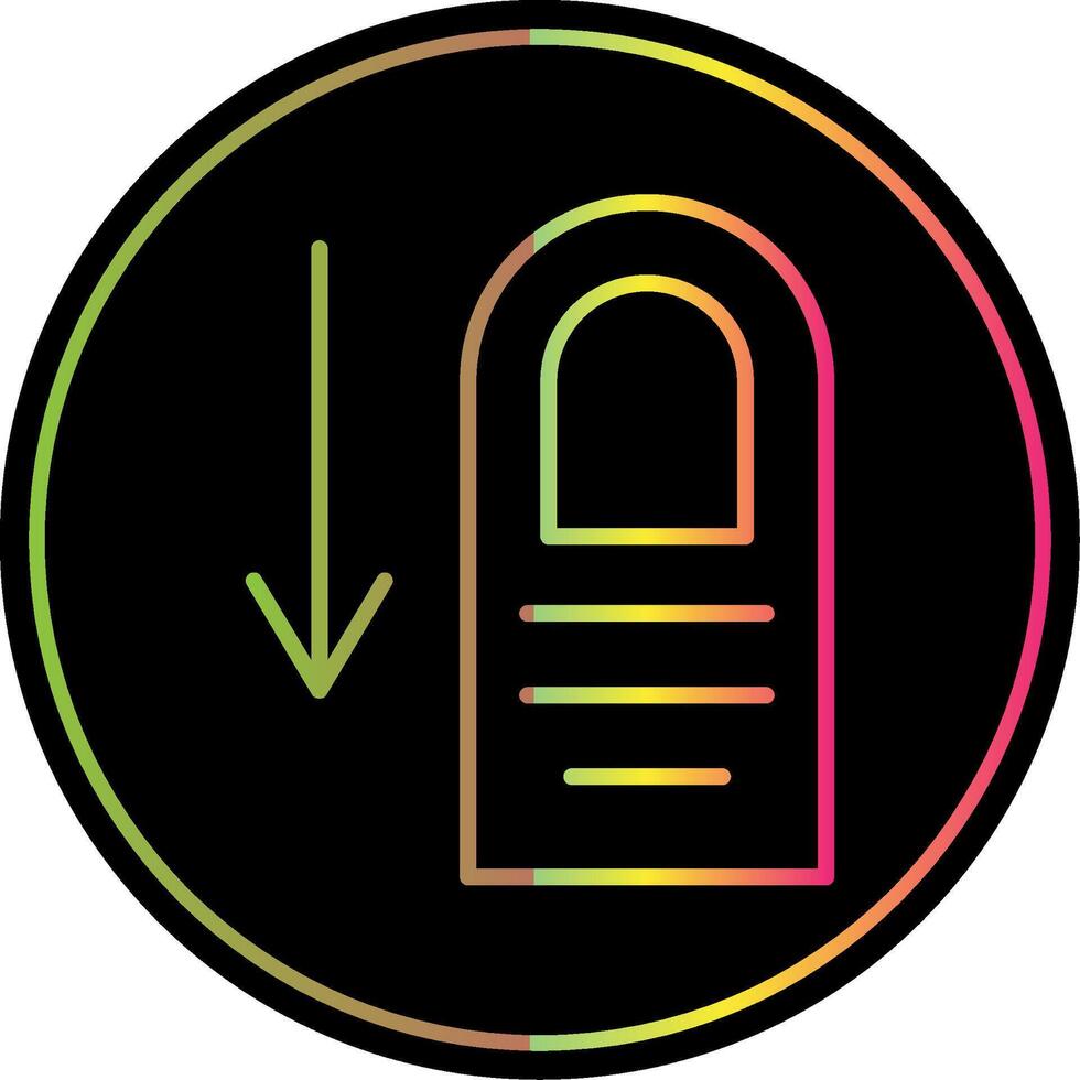 Tap Down Line Gradient Due Color Icon Design vector