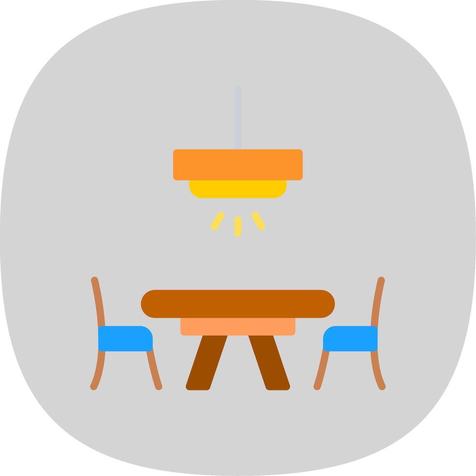 Dinner Table Flat Curve Icon Design vector