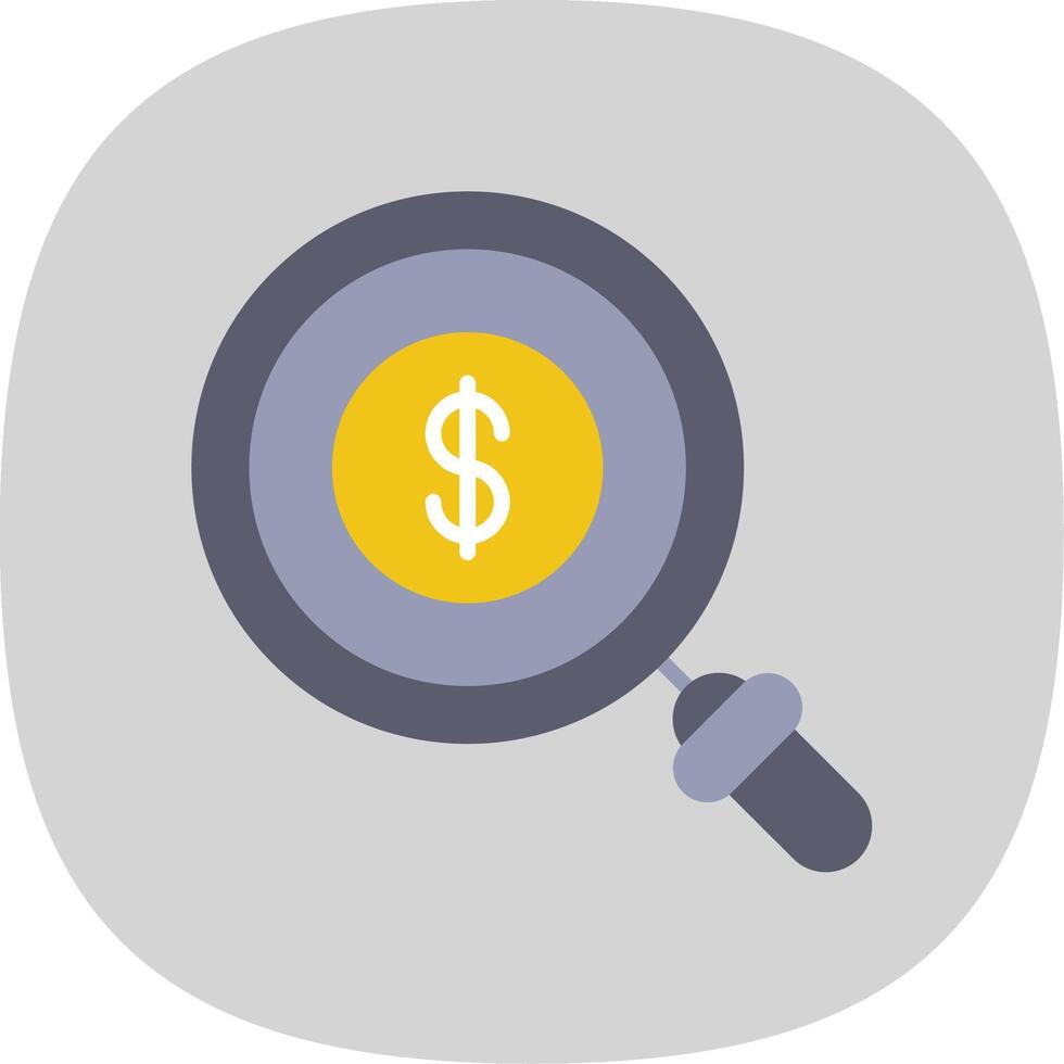 Magnifying Glass Flat Curve Icon Design vector