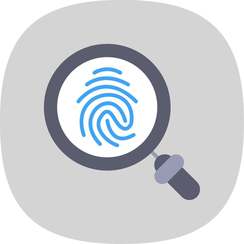 Finger Print Flat Curve Icon Design vector