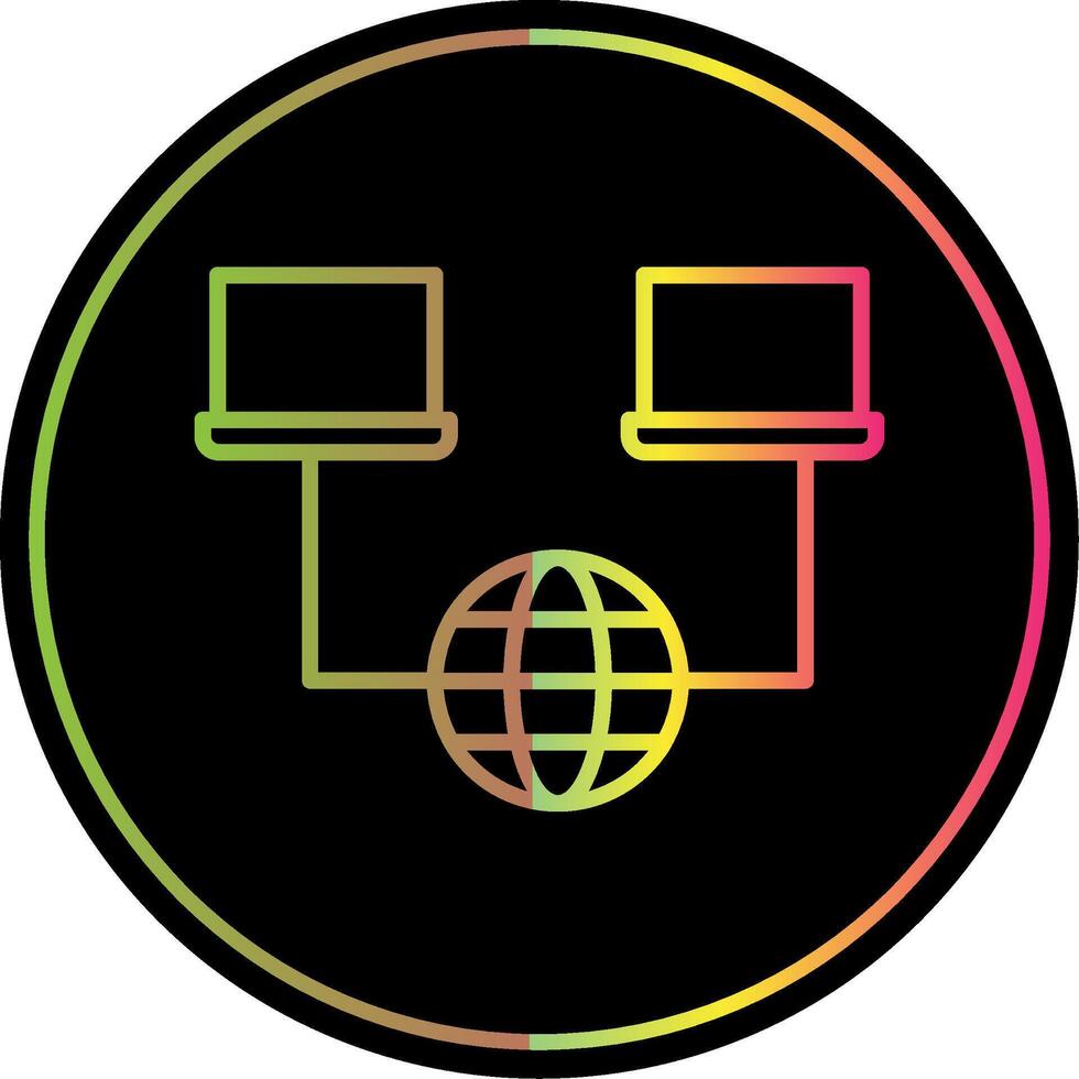 Network Line Gradient Due Color Icon Design vector