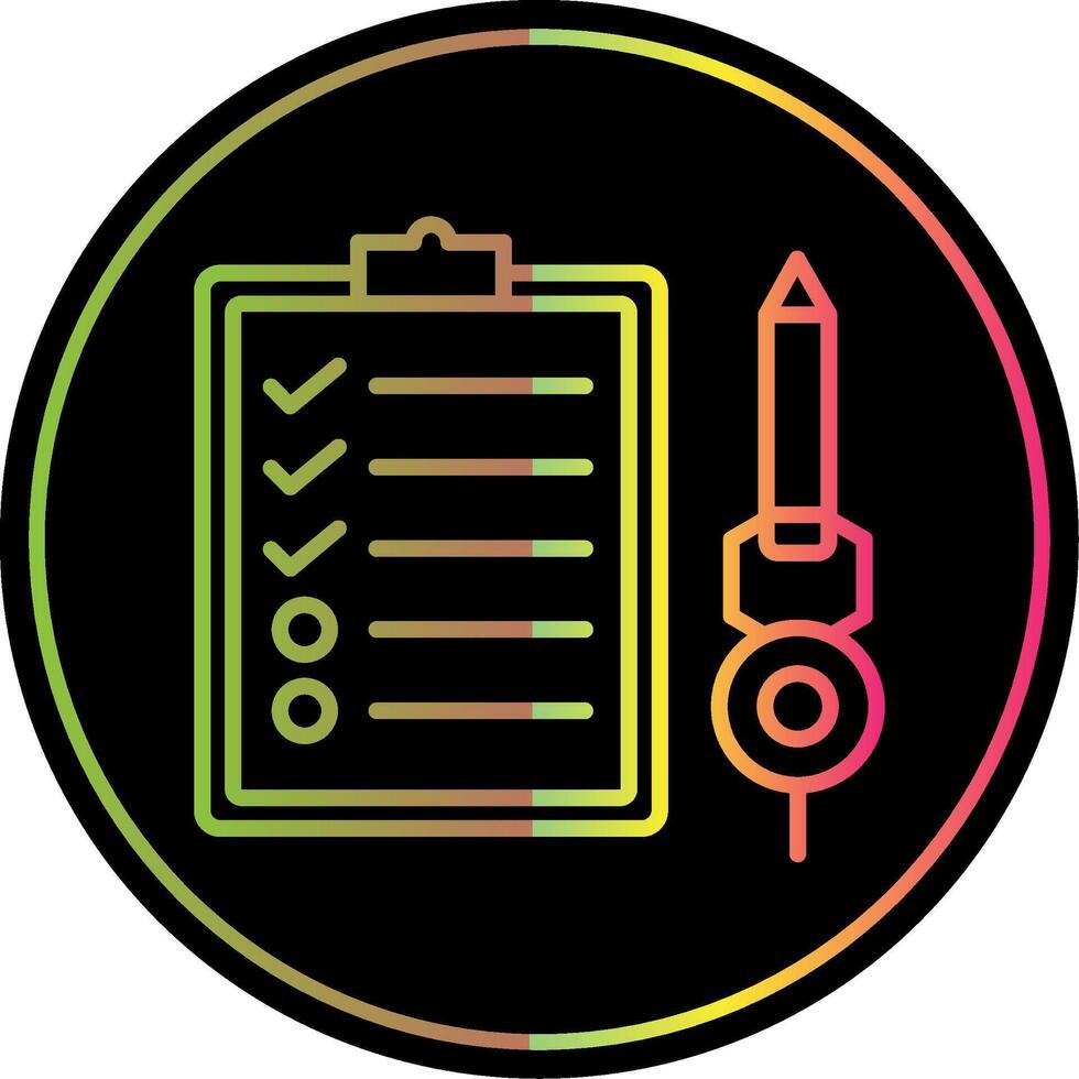 Check List Line Gradient Due Color Icon Design vector
