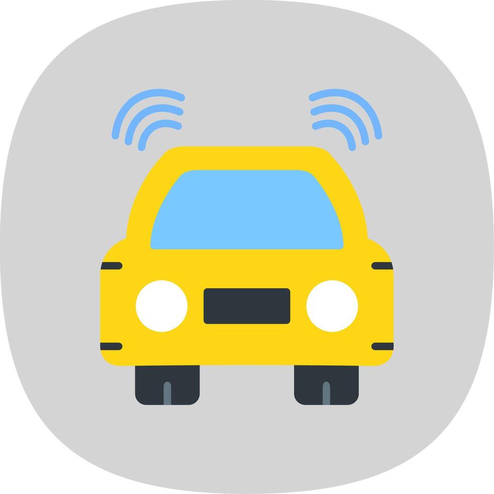Car Flat Curve Icon Design vector