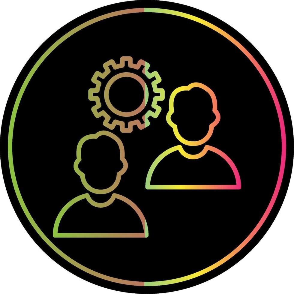Team Line Gradient Due Color Icon Design vector