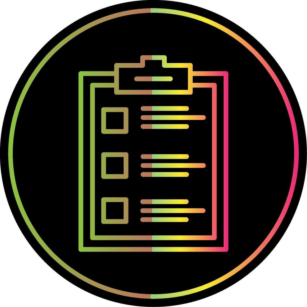 Clipboard Line Gradient Due Color Icon Design vector