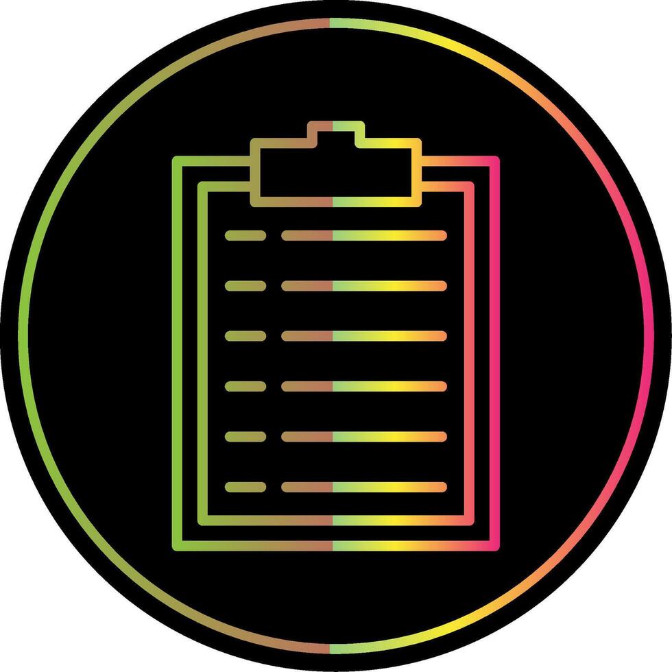Clipboard Line Gradient Due Color Icon Design vector