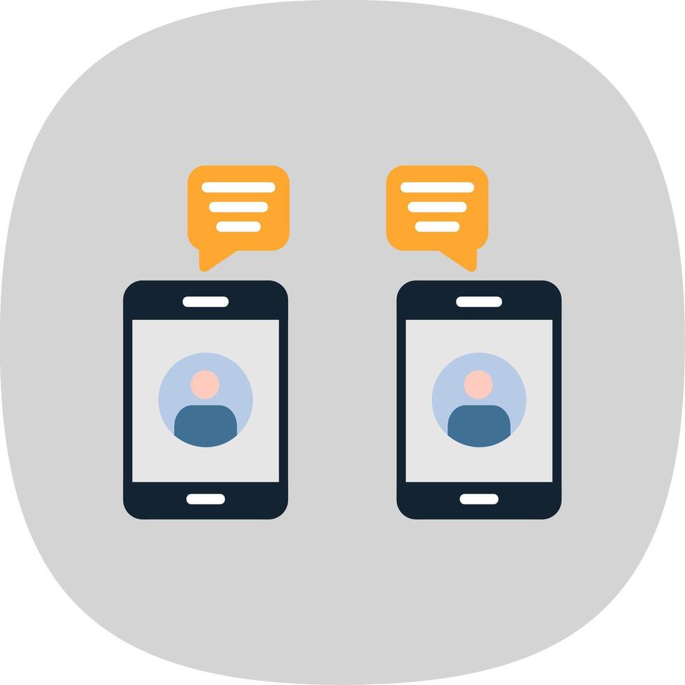 Chat Flat Curve Icon Design vector
