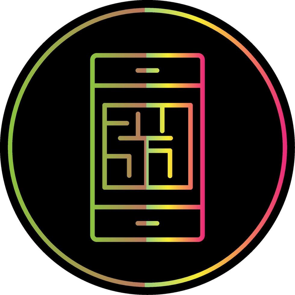 Maze Line Gradient Due Color Icon Design vector