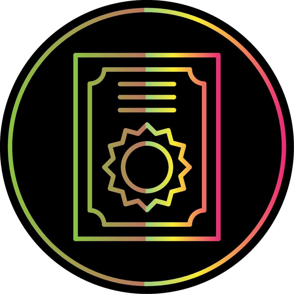 Certificate Line Gradient Due Color Icon Design vector