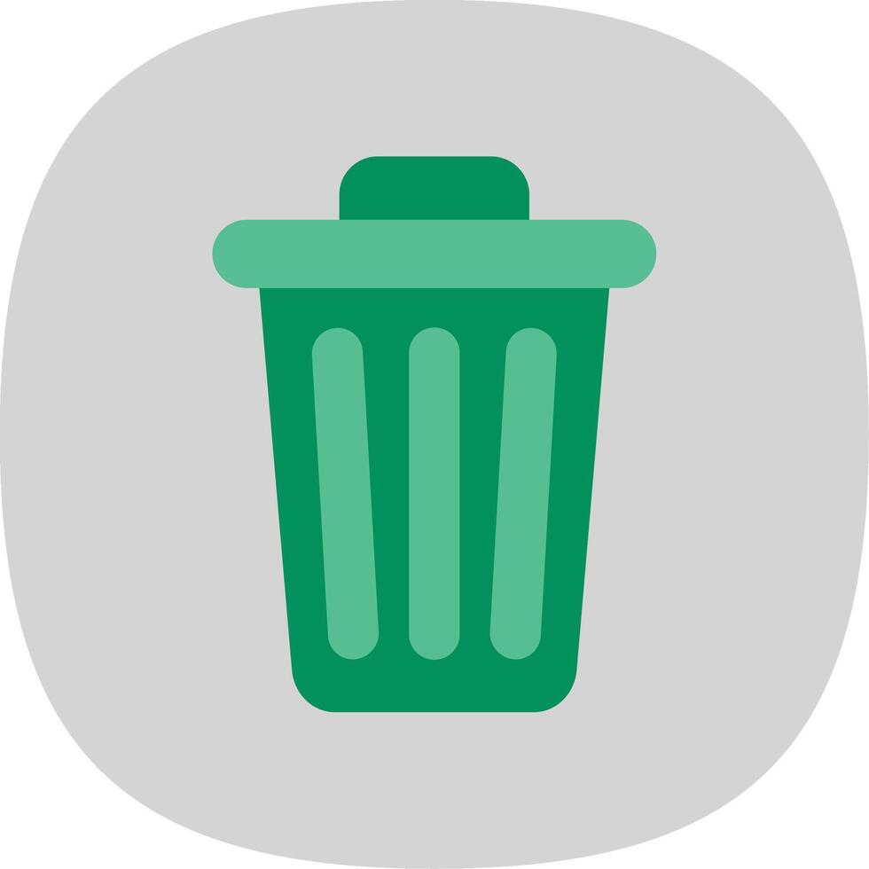 Dustbin Flat Curve Icon Design vector