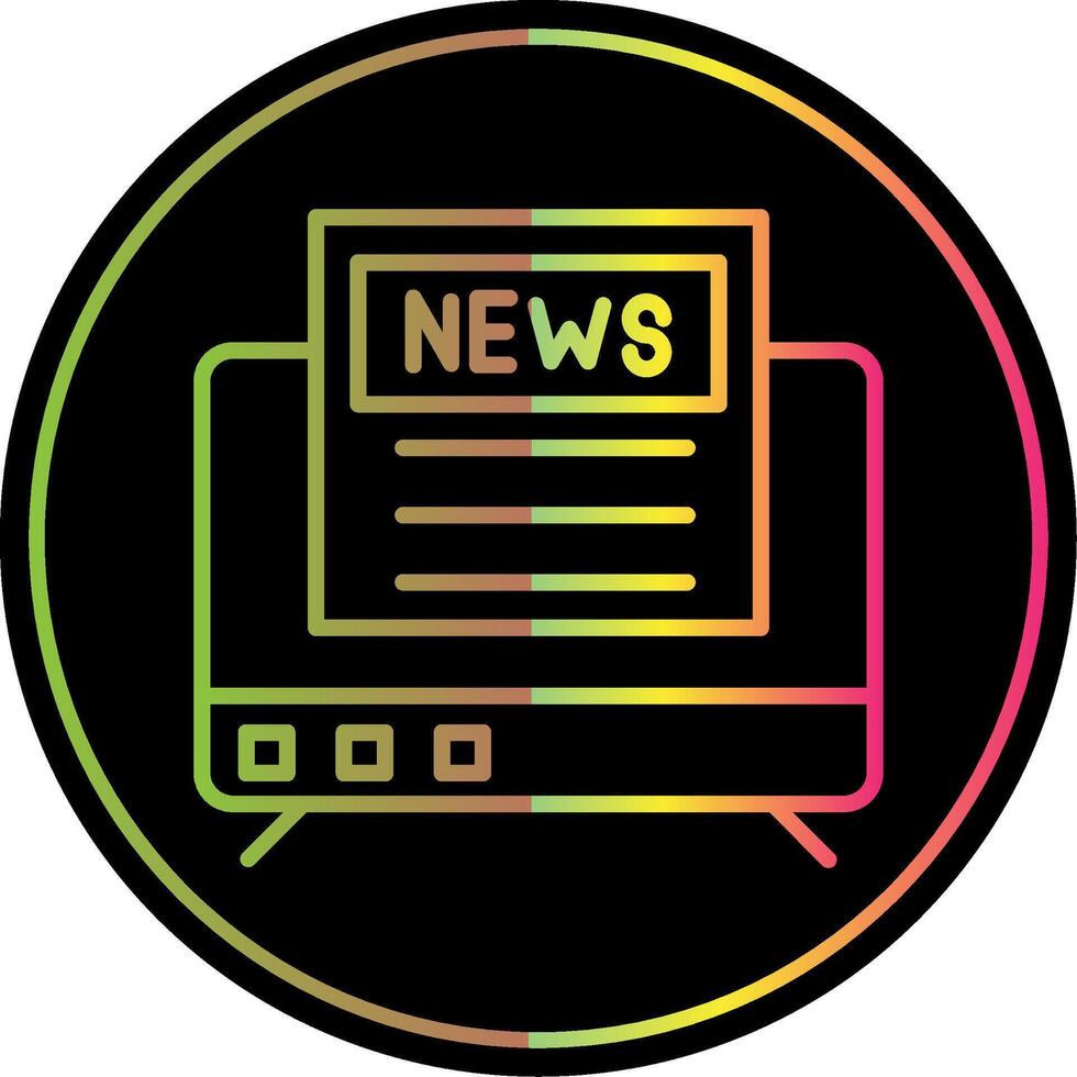 News Line Gradient Due Color Icon Design vector
