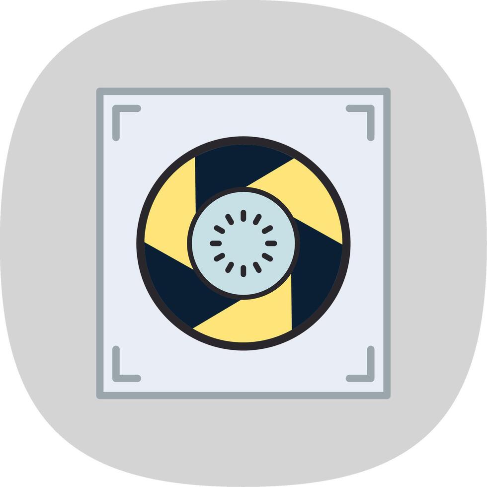Aperture Flat Curve Icon Design vector