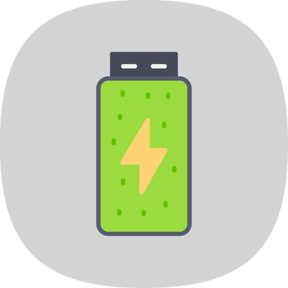 Battery Status Flat Curve Icon Design vector