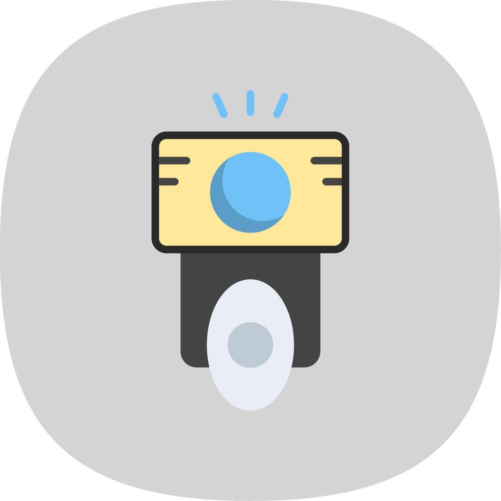 Camera Flash Flat Curve Icon Design vector