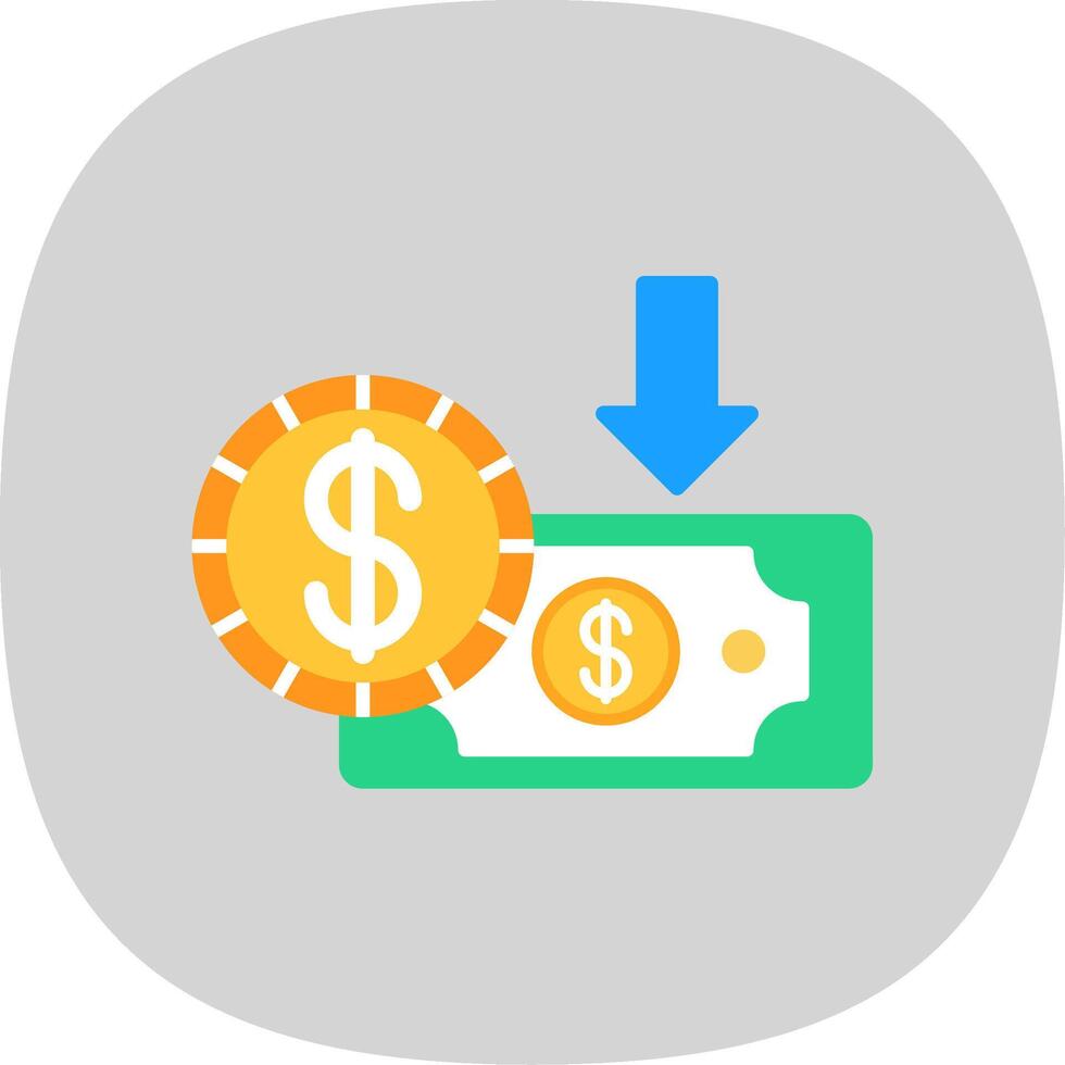 Dollar Flat Curve Icon Design vector
