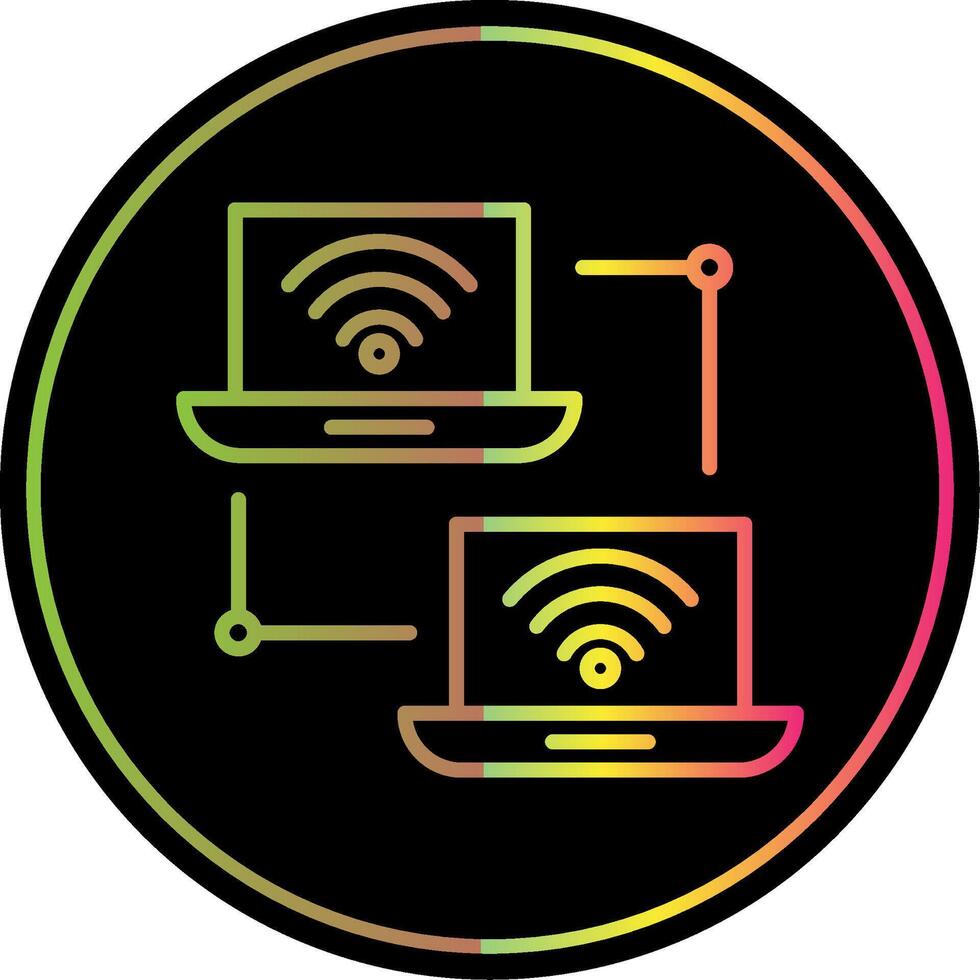 Local Area Network Line Gradient Due Color Icon Design vector