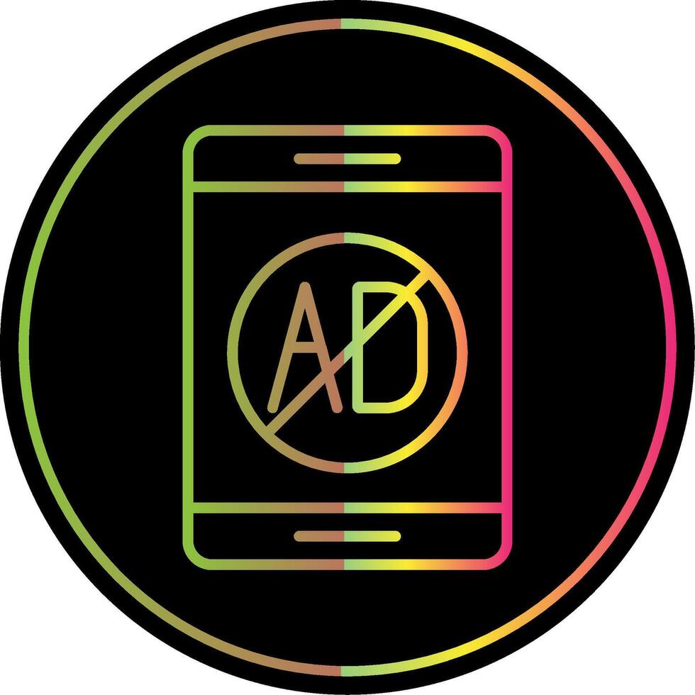 Ad Blocker Line Gradient Due Color Icon Design vector