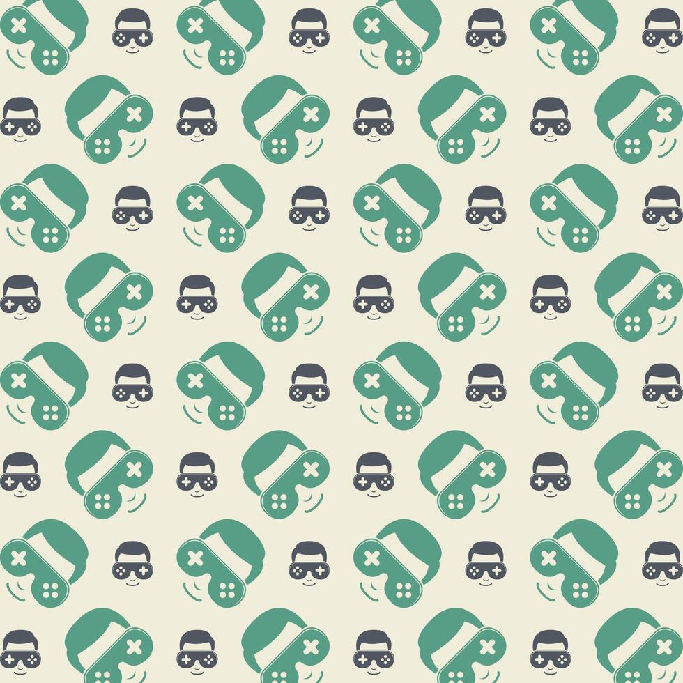 Geek gaming sensitive trendy multicolor repeating pattern illustration background design vector