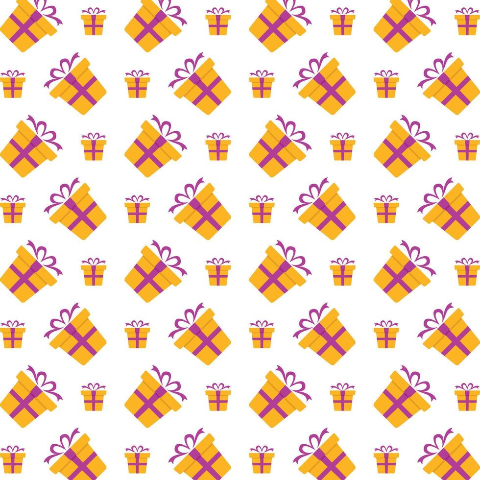 Gift box artful trendy multicolor repeating pattern illustration background design vector