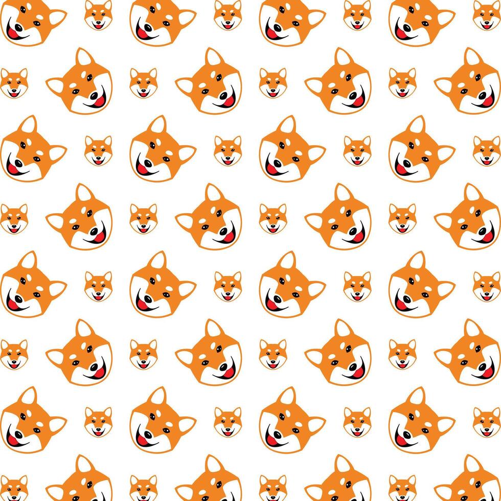 Shiba inu artful trendy multicolor repeating pattern illustration background design vector