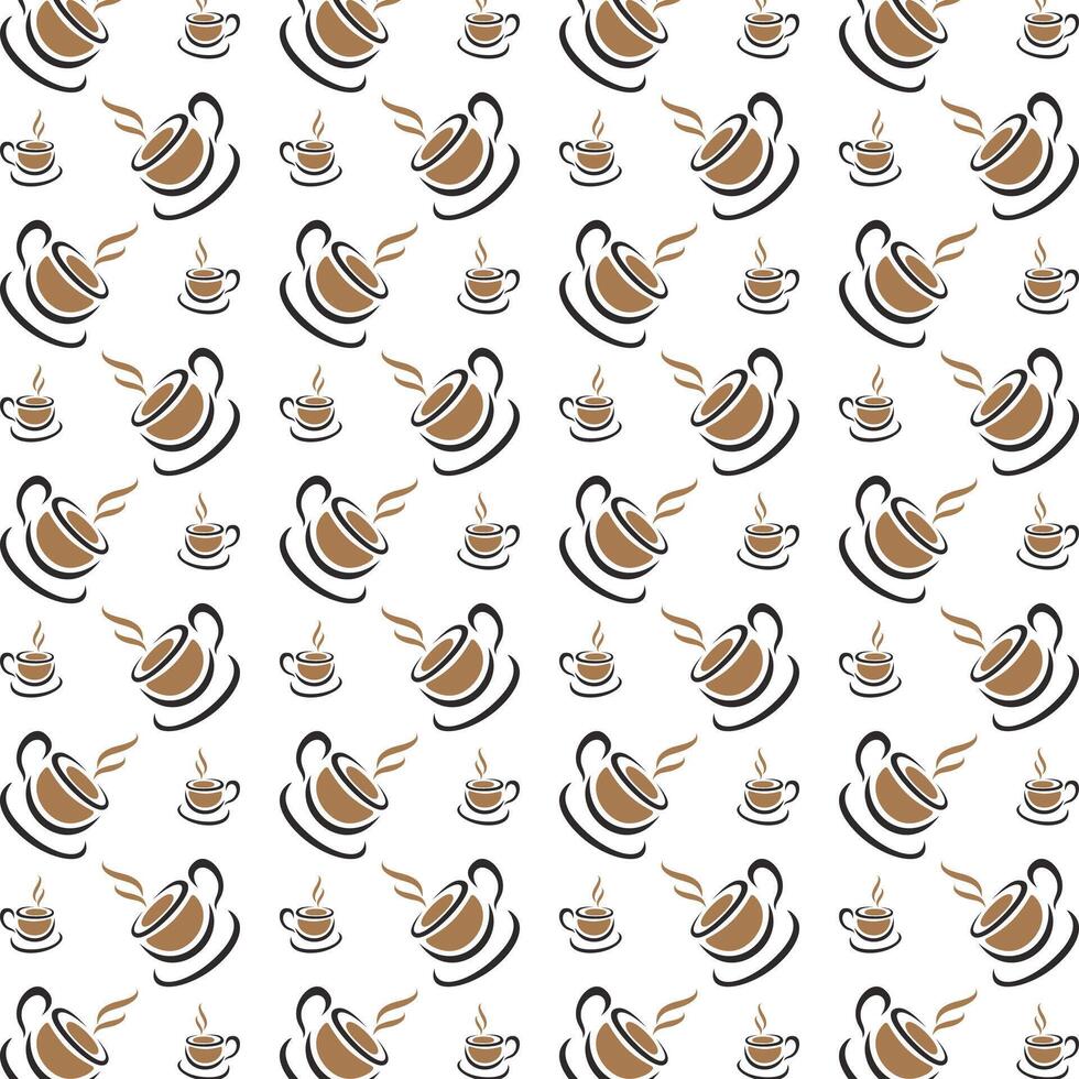 Coffee exotic trendy multicolor repeating pattern illustration background design vector