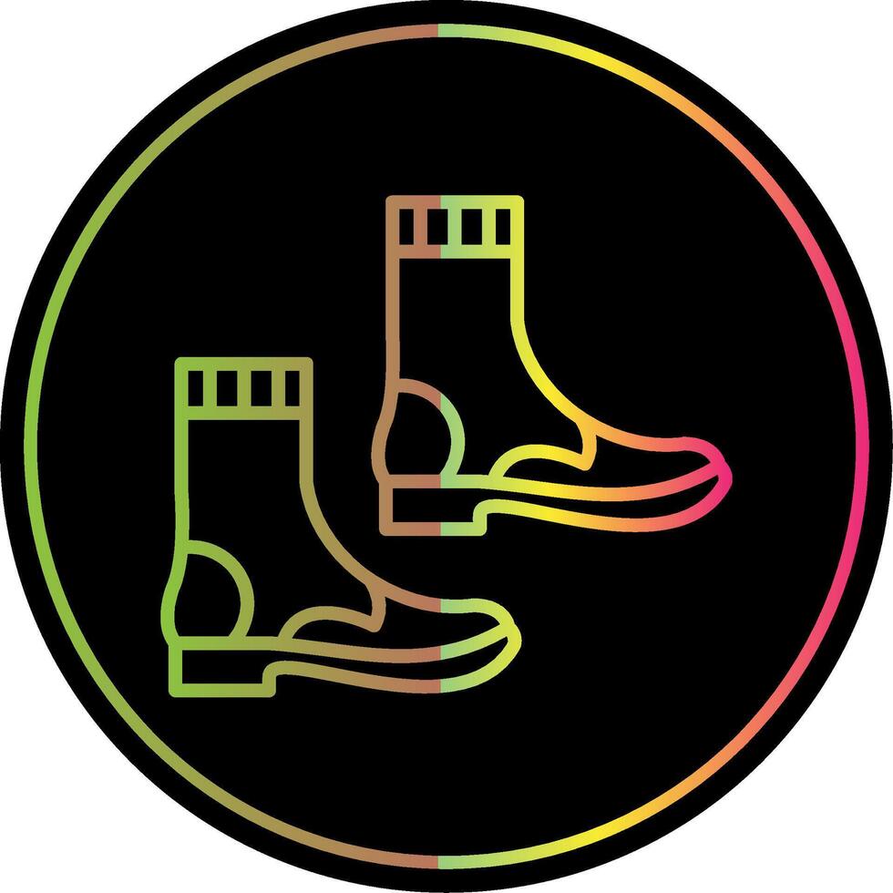 Boots Line Gradient Due Color Icon Design vector