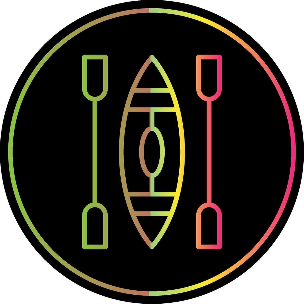 Canoe Line Gradient Due Color Icon Design vector